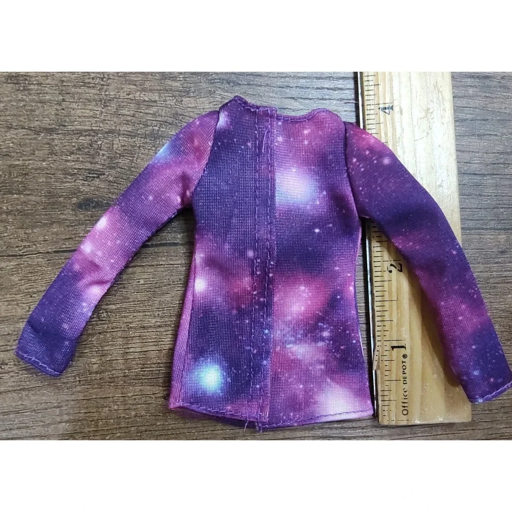 Barbie Doll Clothing 2019 Astrophysicist Purple Long Sleeved Galaxy Shirt Z32